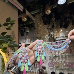 TULIP EARRINGS WITH EARCHAIN